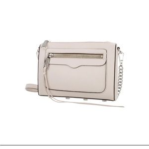 Cream leather Rebecca Minkoff bag with silver hardware - shoulder or crossbody